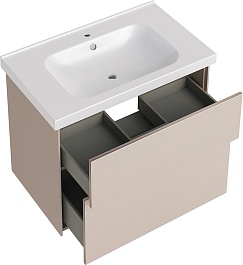 ASB-Woodline Тумба с раковиной Гранада 80 подвесная тирамису софт – фотография-2