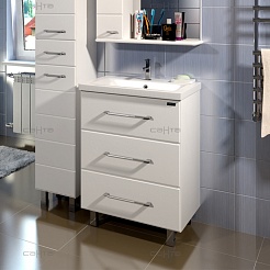 СанТа Тумба для умывальника Омега 60 с ящиками – фотография-1