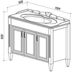 Belux Тумба с раковиной Империя Н105 слоновая кость – фотография-2