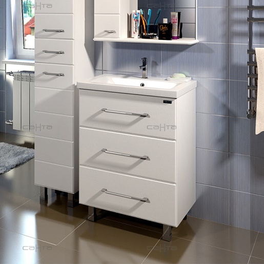 СанТа Тумба для умывальника Омега 60 с ящиками – фото, картинка, фотография-1