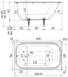 Maroni Ванна чугунная Piccolo 120х70 – фотография-3