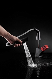 Lemark Смеситель для кухни Soul LM6008BL черный/красный – фотография-7