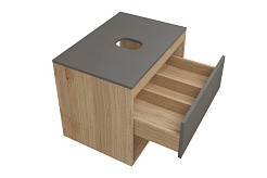 Teymi Тумба с раковиной Ritta 65 дуб эврика/графит матовый подвесная T60524 раковина T50204 – фотография-6