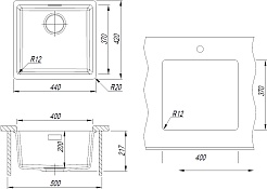 Florentina Мойка кухонная Мадена 400 черная – фотография-4