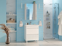 Misty Тумба с раковиной Мира 65 белая матовая – фотография-7