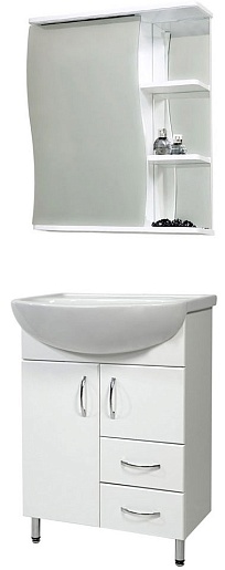 СанТа Мебель для ванной Сити Волна 60 L с ящиками – фото-1