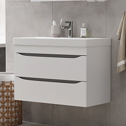 Volna Тумба с раковиной Lake 80.2Y подвесная белая – фотография-3