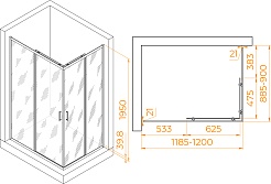 RGW Душевой уголок Passage PA-040 120x90 профиль хром стекло матовое сатинат – фотография-3