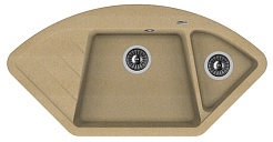 Florentina Мойка гранитная Веста угловая бежевый – фотография-1