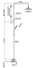 Azario Душевая стойка Tevis AZ-15780161 хром – фотография-2