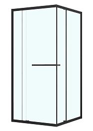 Azario Душевой уголок Monako 90/90 профиль матовый черный стекло прозрачное – фотография-1