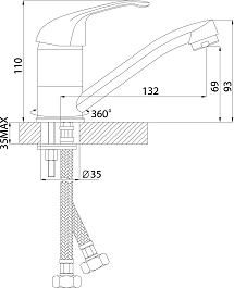 Rossinka Смеситель для раковины A35-22 хром – фотография-2