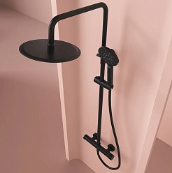 Sancos Душевая система Kanedo с термостатом чёрная матовая SC7200MB – фотография-3