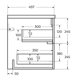 Cezares Тумба с раковиной Duet-N 80 подвесная grafito – фотография-5