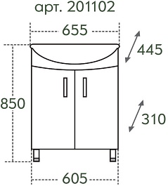 СанТа Тумба с раковиной Элеганс 65  – фотография-10