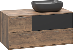 Misty Мебель для ванной Коломбо 100 R подвесная дуб галифакс/антрацит – фотография-4