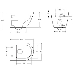 BelBagno Унитаз подвесной Colorato BB062CHR-GR безободковый – фотография-8