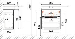 Jorno Тумба с раковиной Folk 55 белая – фотография-3