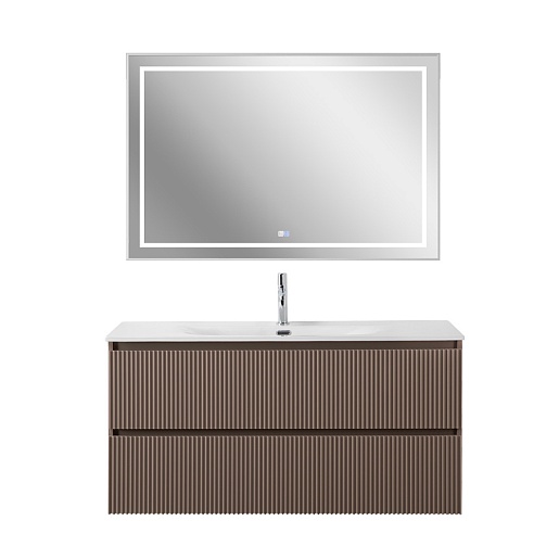 BelBagno Тумба с раковиной Uno 120 подвесная Бежевый матовый с раковиной BB-8099-120 – фотография-10