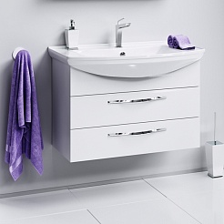 Aqwella Тумба с раковиной Аллегро 85 подвесная – фотография-1