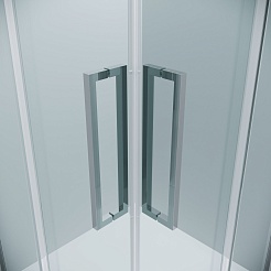 Grossman  Душевой уголок Cosmo 80x80x195 профиль хром стекло прозрачное – фотография-7