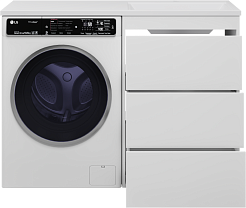 Brevita Мебель для ванной Grafit 120 R под стиральную машину белая – фотография-4