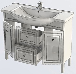 Aquanet Тумба с раковиной "Стайл 105" с ящиками – фотография-4