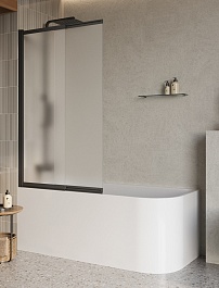 BelBagno Шторка на ванну 90/145 LUCE-VF-11-90/145-P-NERO – фотография-1