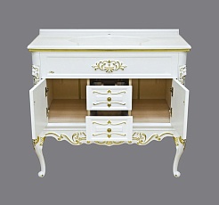 Misty Мебель для ванной Bianco 100 белый, сусальное золото – фотография-5