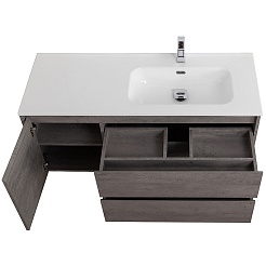 BelBagno Тумба под раковину Kraft 100 R подвесная Cemento Grigio – фотография-7