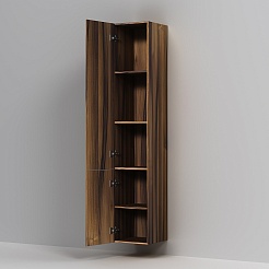 Am.Pm Шкаф пенал для ванной Gem 30 L подвесной орех – фотография-3