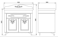 Водолей Тумба с раковиной "Изабель 90" F-3 черная – фотография-2