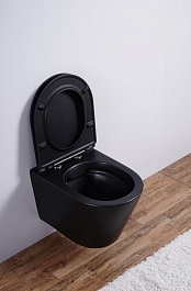 Esbano Унитаз Clavel подвесной безободковый черный матовый – фотография-8