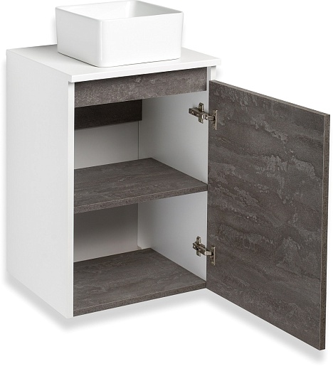 Runo Мебель для ванной Бари 40 R Uno подвесная железный камень/белая – фотография-6