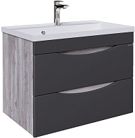 Grossman Тумба под раковину Талис 80 подвесная бетон пайн/графит матовый
