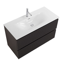 BelBagno Тумба с раковиной Uno 100 подвесная Темно-Серый матовый с раковиной BB-8099-100 – фотография-9