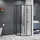 Azario Душевой уголок Shanghai 100/100 профиль матовый черный стекло прозрачное – фотография-4
