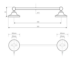 Bemeta Держатель полотенца Retro Bronz 144104017 – фотография-2