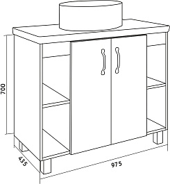 Grossman Тумба с раковиной Флай 100 GR-3013 дуб сонома/серая – фотография-8
