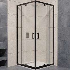 RGW Душевой уголок Passage PA-038B 90x90 профиль черный стекло прозрачное – фотография-2