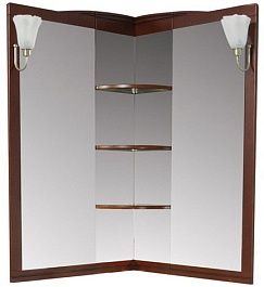 Aquanet Зеркало для ванной "Луис 70" угловое темный орех (171917) – фотография-1