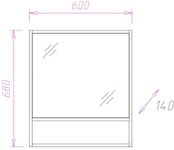 Onika Зеркальный шкаф Натали 60.00 R ясень таормина – фотография-3