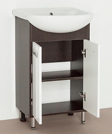 Style Line Тумба с раковиной Эко Стиль W №9 50 (Ладога) белая/венге – фотография-3