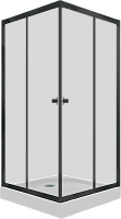 Triton Душевой уголок Вента Блэк 90/90 Щ0000054465