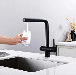 Frap Смеситель для кухни F43899-36 черный – фотография-2