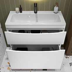 Vivon Тумба с раковиной Ostin 80 напольная белая матовая – фотография-4