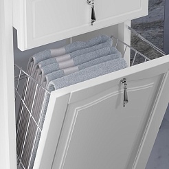 Opadiris Шкаф-пенал для ванной Риспекто 40 R белый, с бельевой корзиной – фотография-6