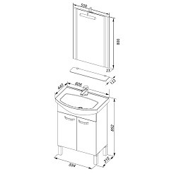 Aquanet Мебель для ванной "Алькона 60" белый (183486) – фотография-3