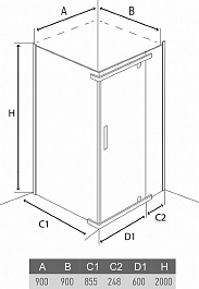Alex Baitler Душевое ограждение AB 244-90 – фотография-2