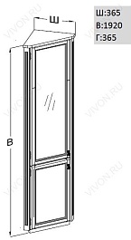 Opadiris Шкаф-пенал для ванной "Клио 37" R угловой, нагал – фотография-2